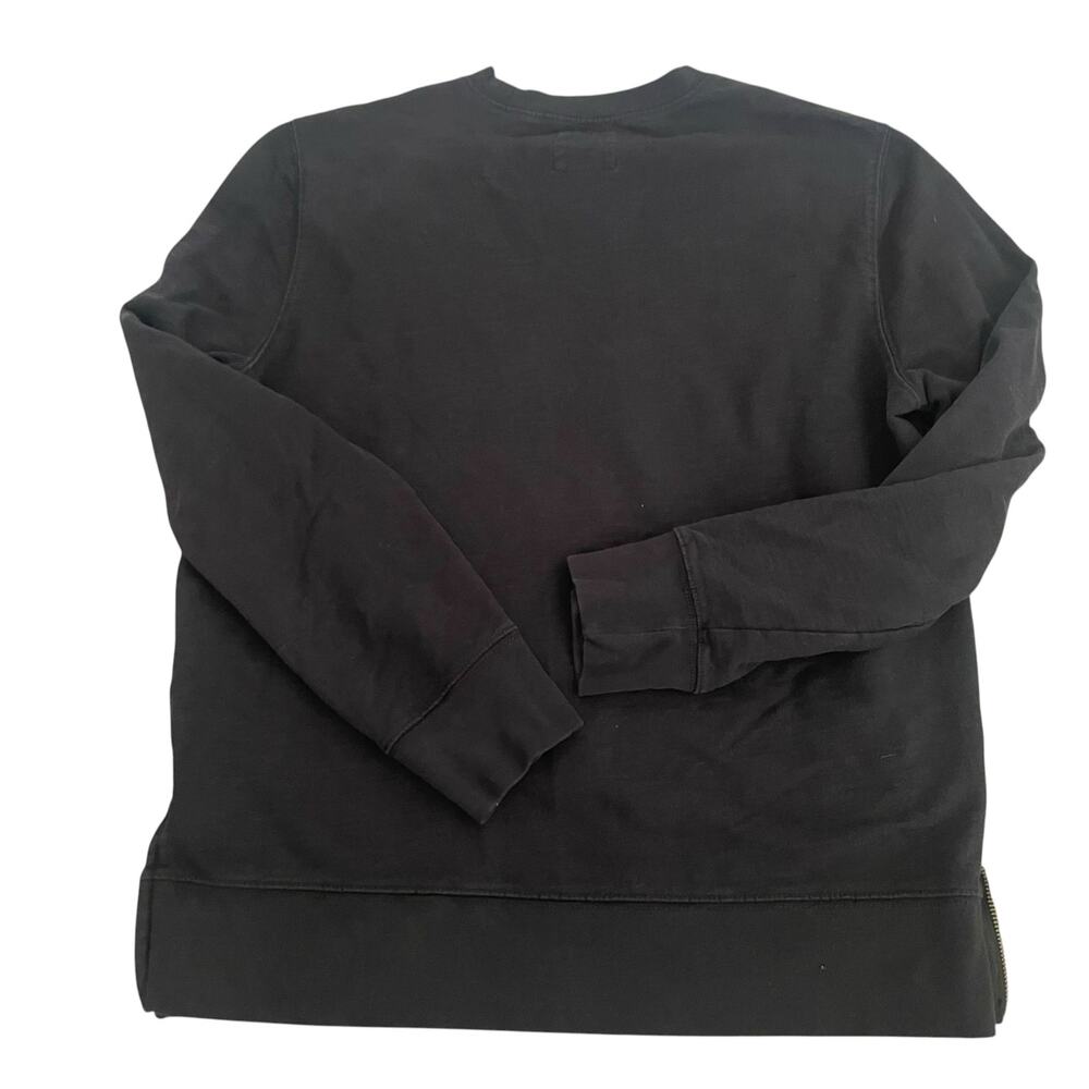 GAP Men’s Crewneck Sweatshirt with side zipper detail Size XL 100 cotton BLACK